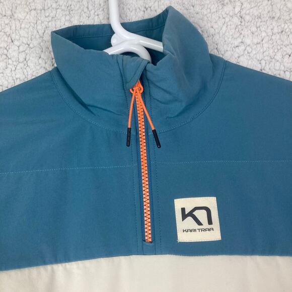 Kari Traa Siri 1/2 Zip Jacket Womens L White Blue Orange Zip Quilted Pullover - Picture 3 of 10
